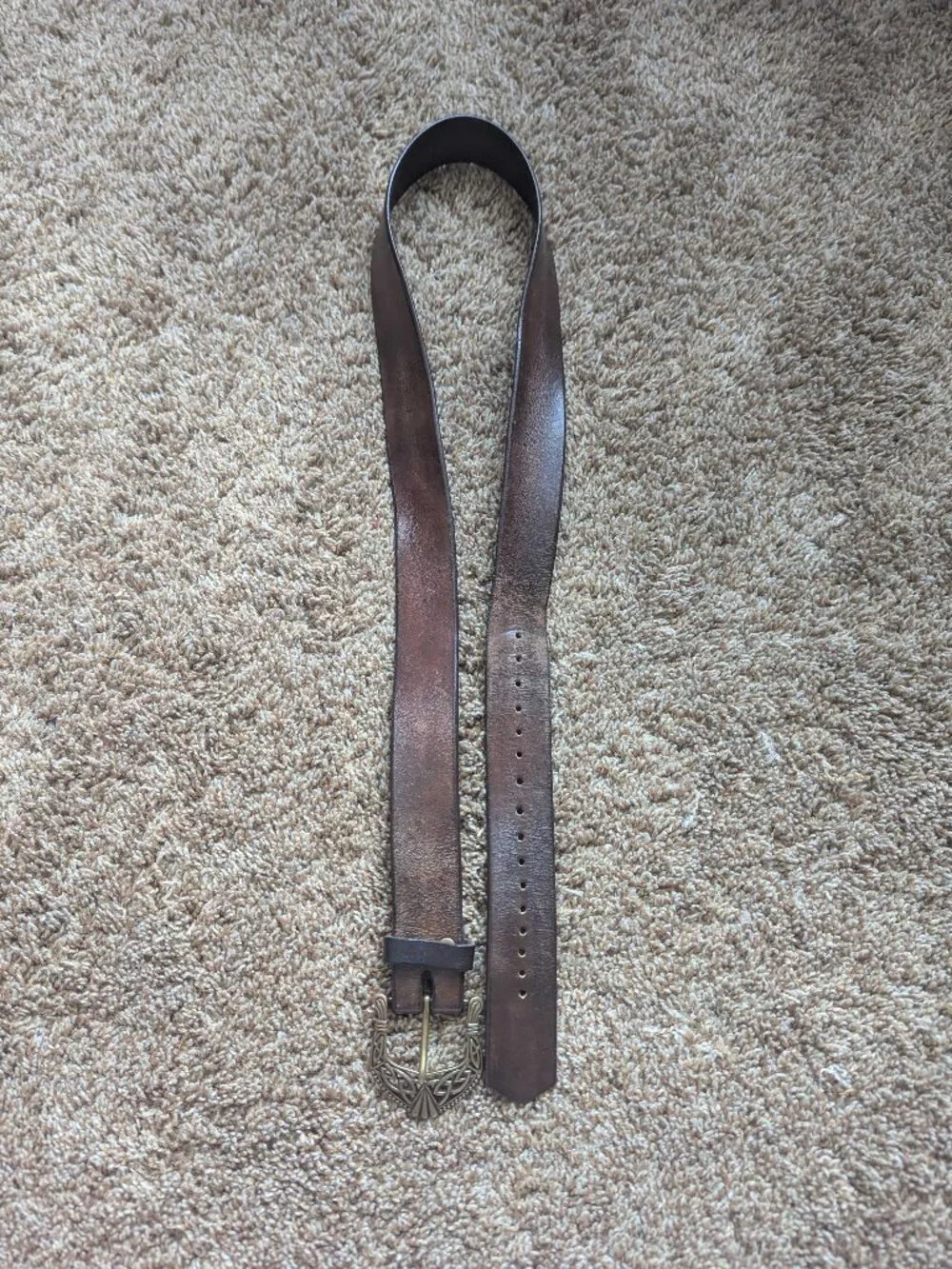 Handmade 100% Leather Belt, Sz 33
